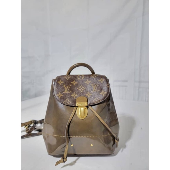 Authentic LOUIS VUITTON Monogram Coated Canvas And Vert Bronze Vernis Ho… - Picture 1 of 16
